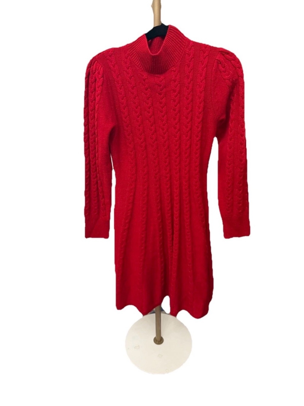 NWT JH Sweater Dress Women's Sz Medium Red Cable Knit
